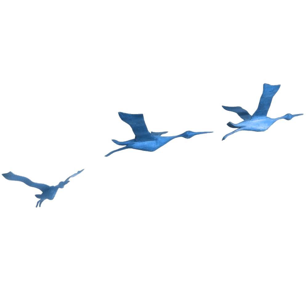 Vogelflug – Blau – Holz